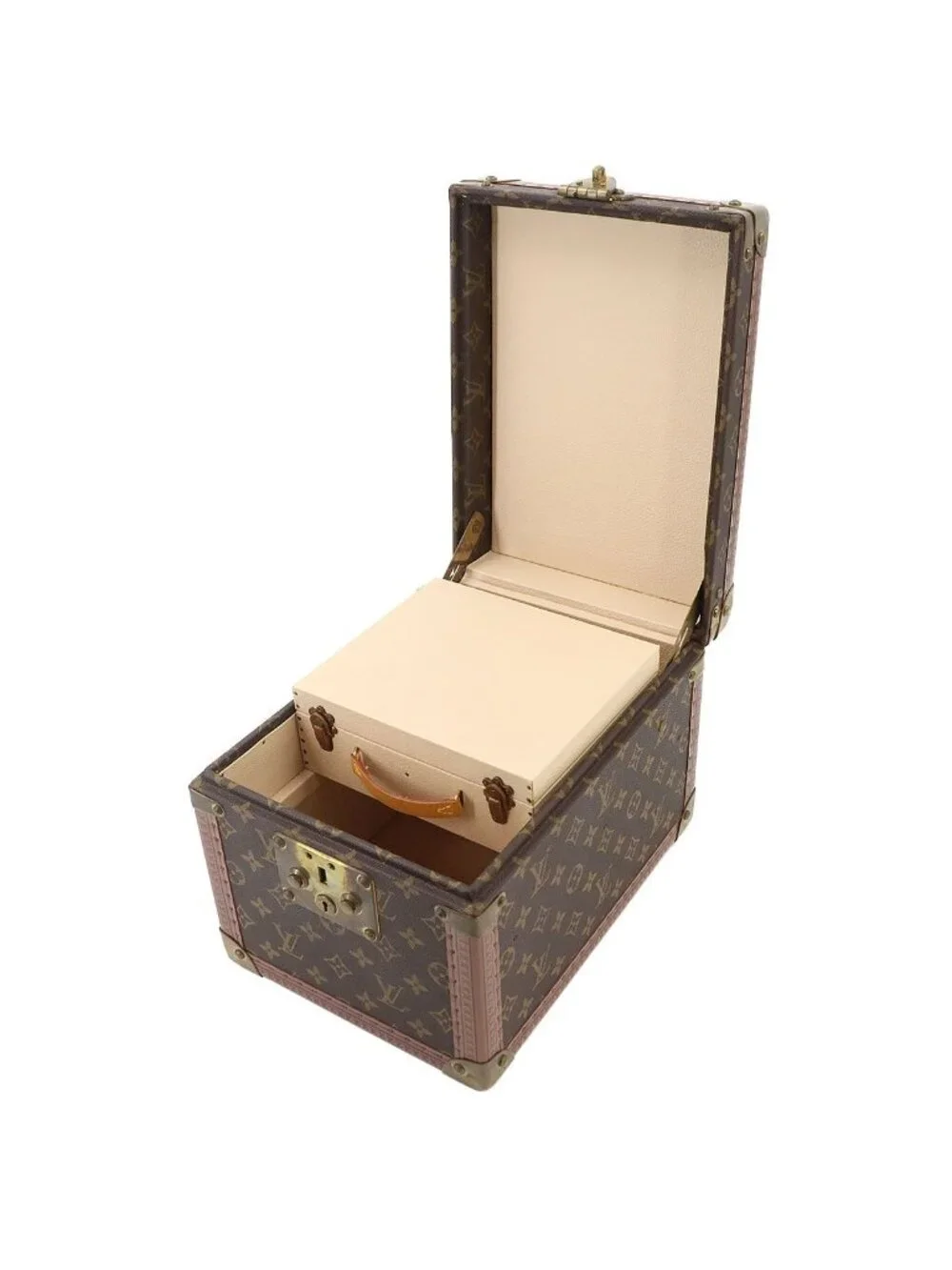 Louis Vuitton Monogram Boite Flacon Makeup Box Vanity Hand Bag Brown